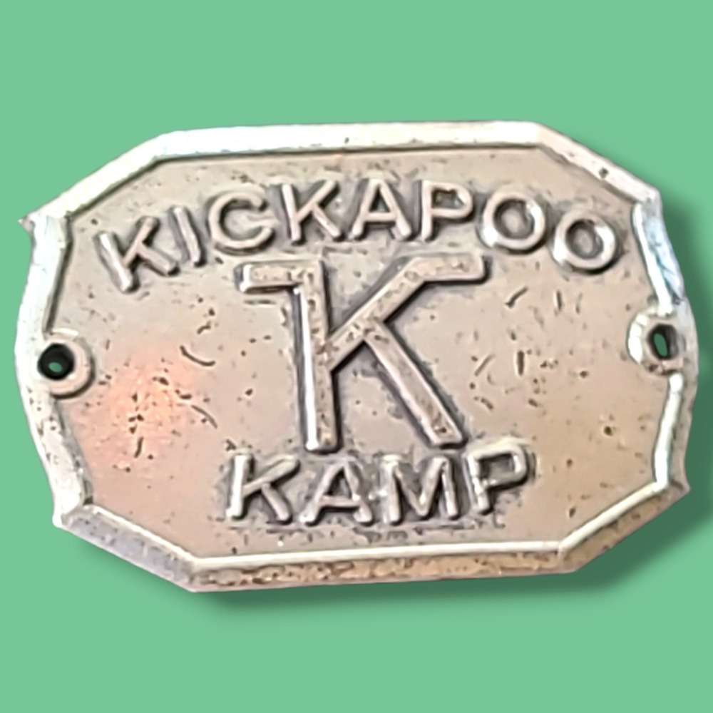Vintage Kamp Kickapoo Sterling Silver 925 ID Bracelet Charm Kerrville Texas 9g